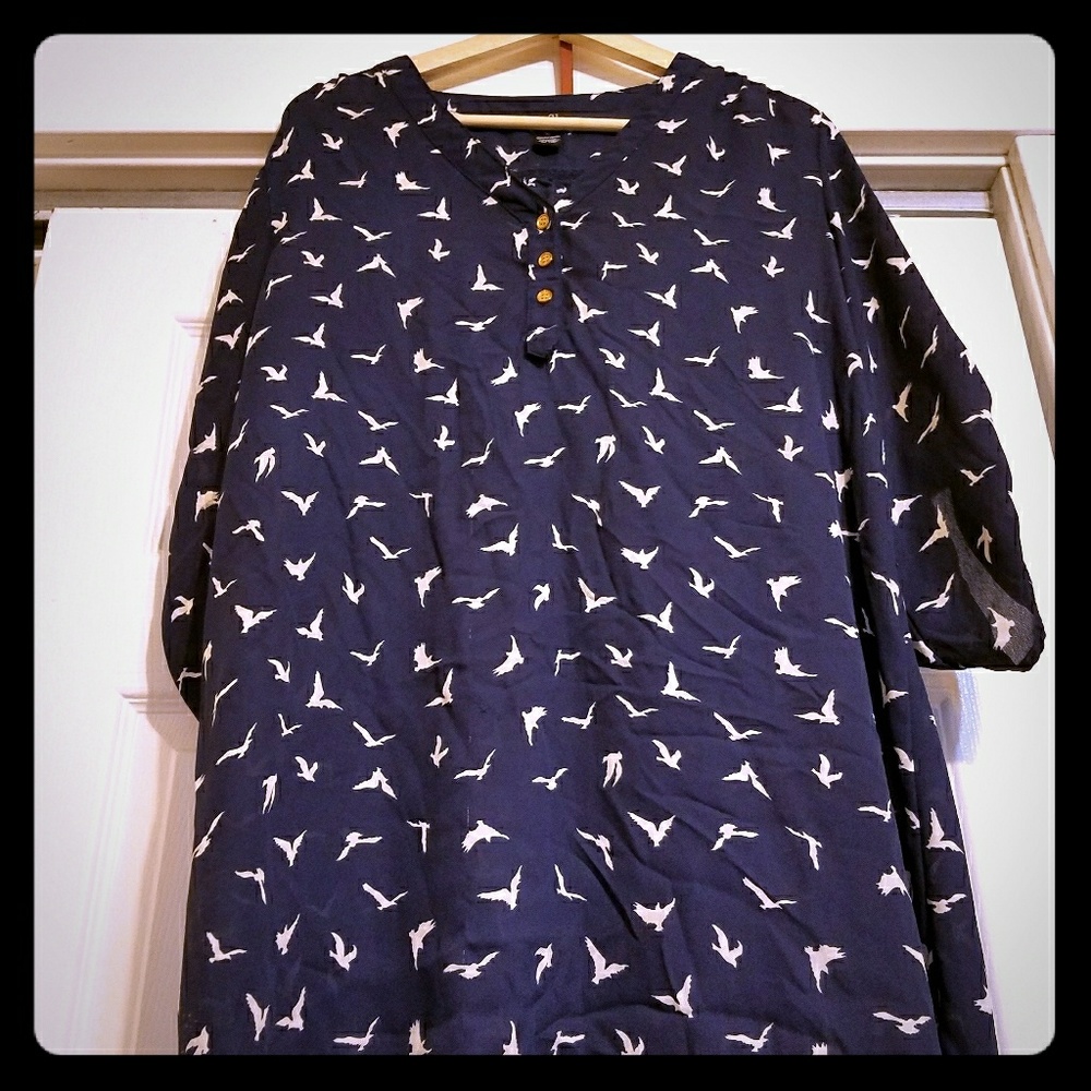 Rue 21 Bird Print Shirt Dress